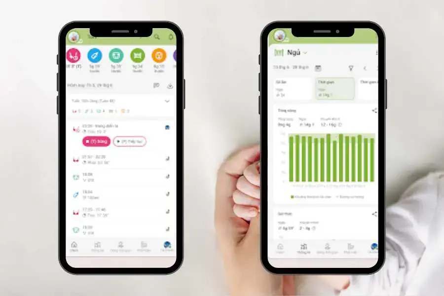 Với Baby Daybook mẹ dễ dàng giám sát các chỉ số phát triển then chốt của bé.