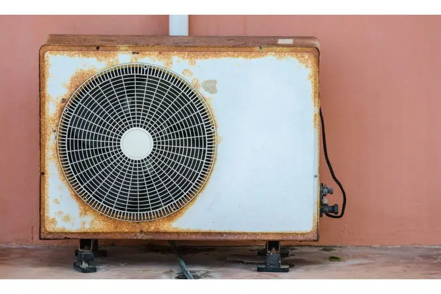Cục nóng điều hòa bị rỉ sét khi lắp đặt sai cách