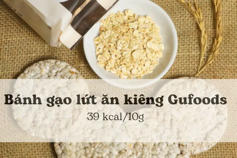 Bánh gạo lứt ăn kiêng Gufoods không chứa lượng đường và chất béo bão hòa.