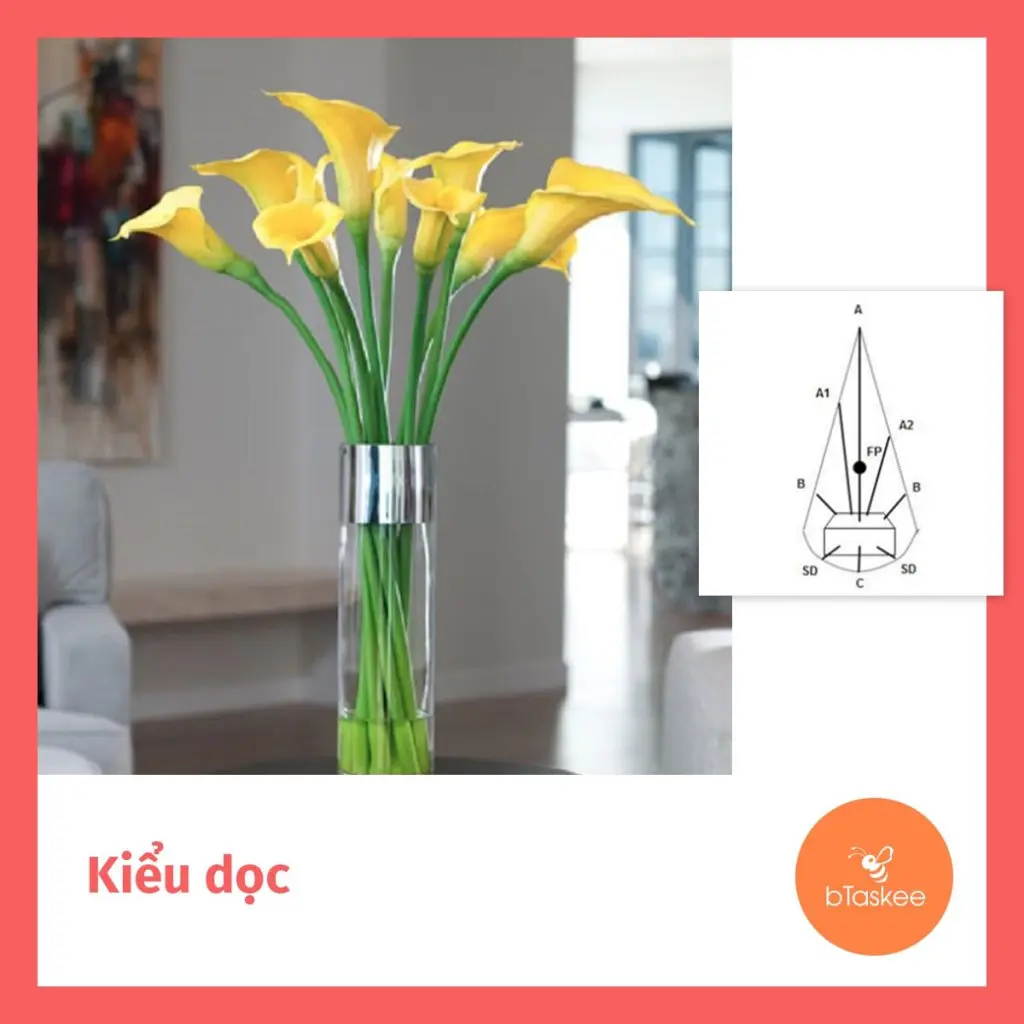 Cách cắm hoa theo kiểu dọc