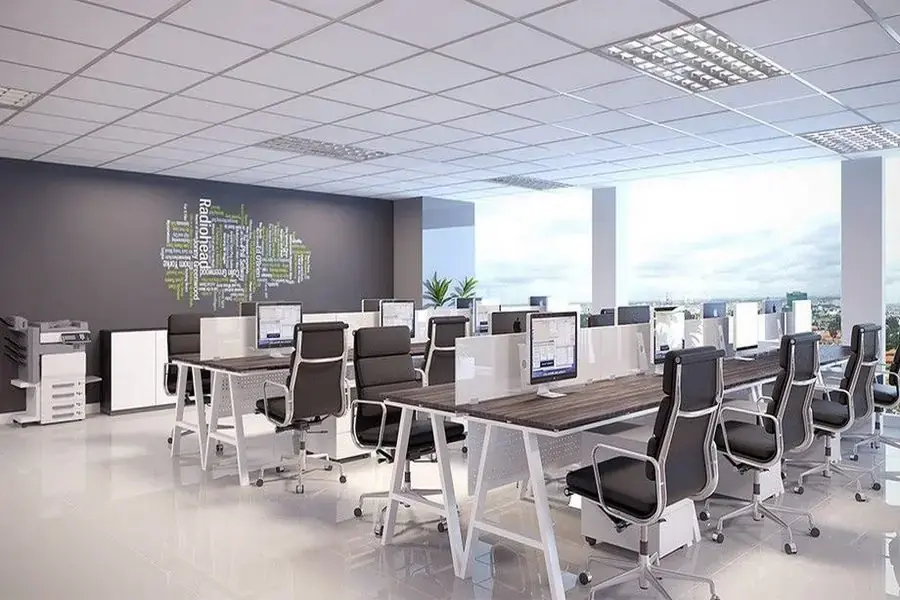 Văn phòng cổ điển và sang trọng với màu ghi xám
