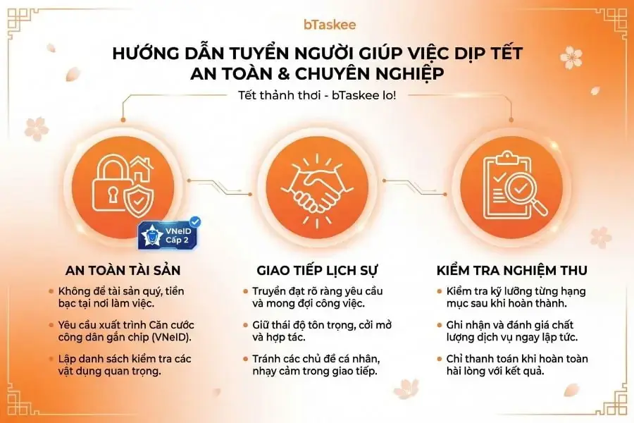 Lưu ý khi sử dụng dịch vụ dọn dẹp nhà cửa dịp Tết.