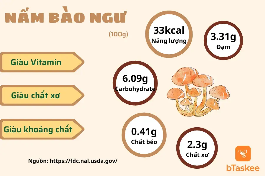 Thành phần dinh dưỡng của nấm bào ngư
