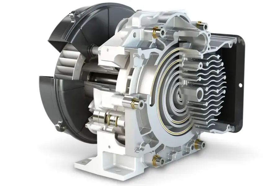 Cấu tạo máy nén dạng xoắn ốc gồm 2 đĩa xoắn ốc thiết kế lồng vào nhau