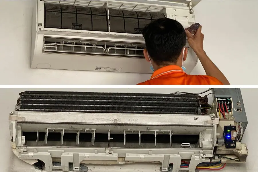Cục lạnh điều hòa có nhiều thành phần khá phức tạp.