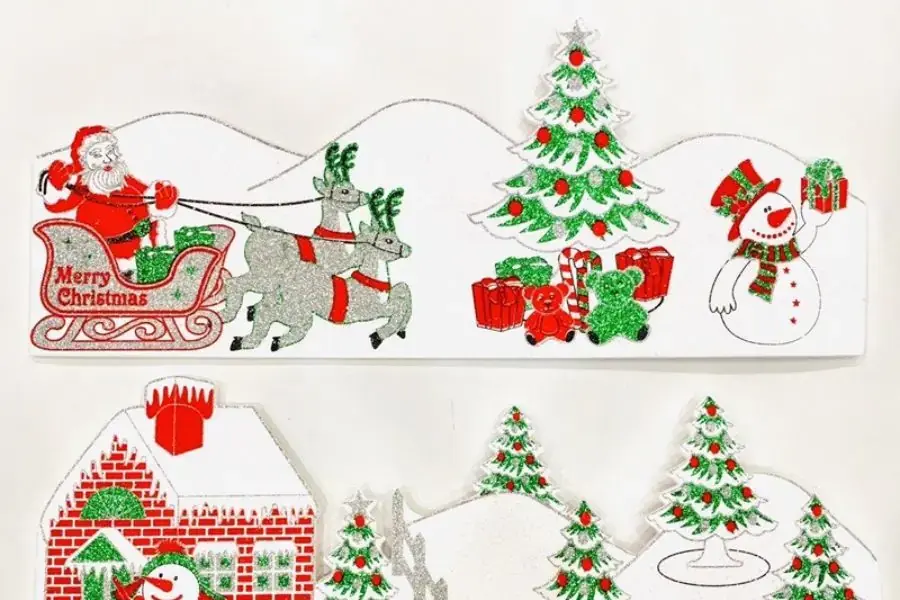 Hình dạng xốp dán cây thông Noel đẹp mắt và thu hút.