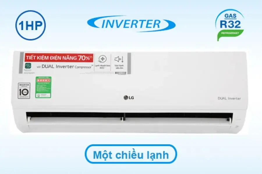 Sử dụng công nghệ inverter là một ưu điểm của dòng máy LG