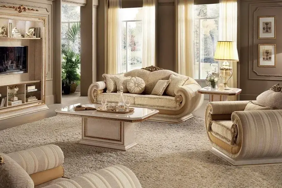 Ghế sofa tân cổ điển mang lại sự sang trọng, quý phái cho phòng khách gia đình bạn (Hình ảnh: Italianfurniture)