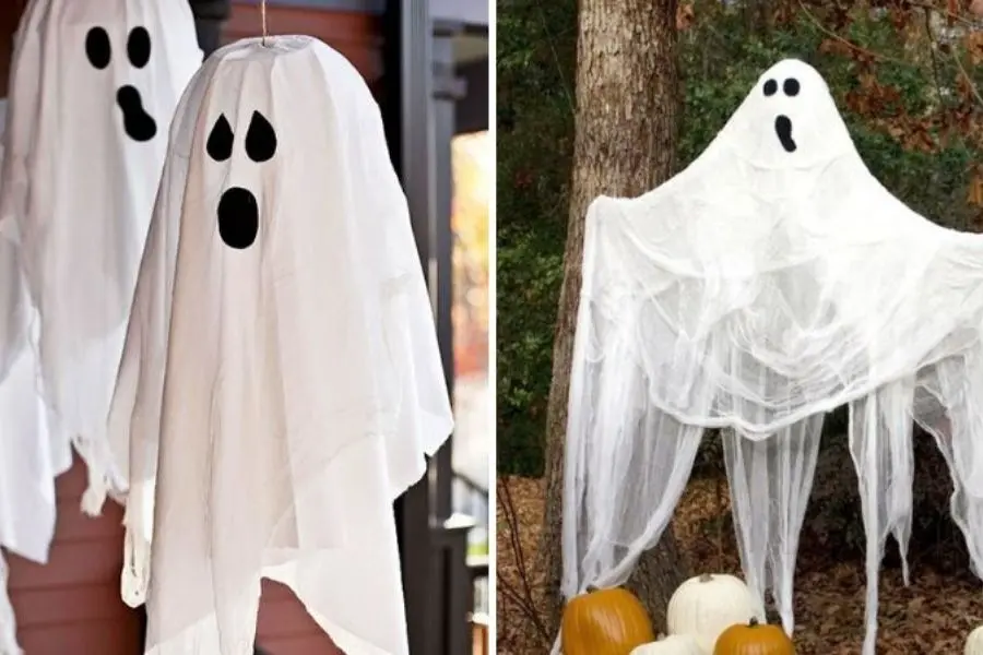 Hình nộm Halloween giúp văn phòng trở nên ma mị hơn.