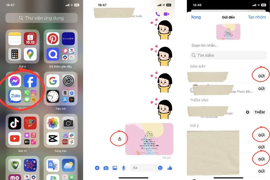 Gửi tin nhắn chúc Giáng Sinh đồng loạt cho nhiều người.