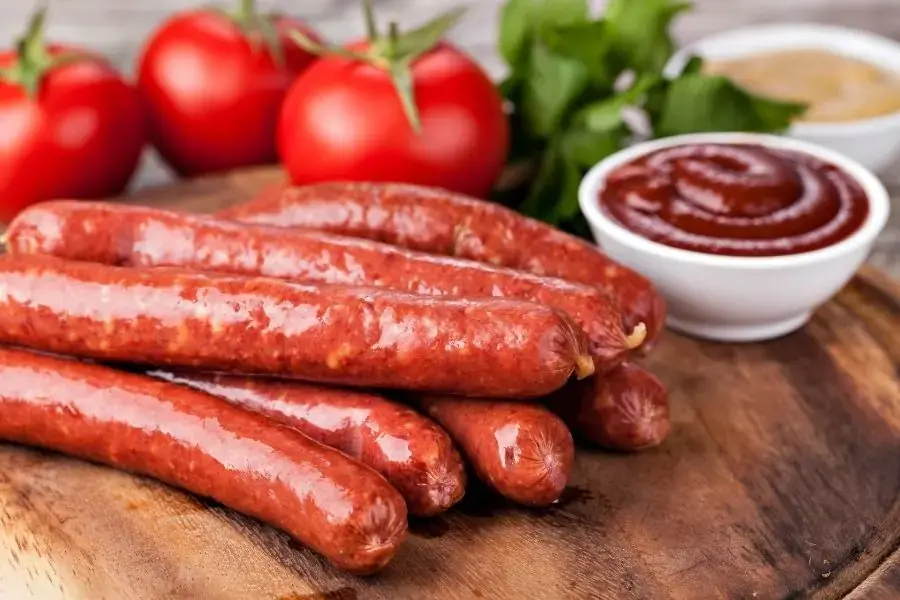 Lạp xưởng thơm ngon vỏ khô trơn bóng.