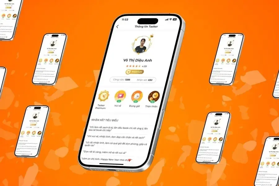 Đội ngũ tasker chuyên nghiệp được đào tạo bài bản.
