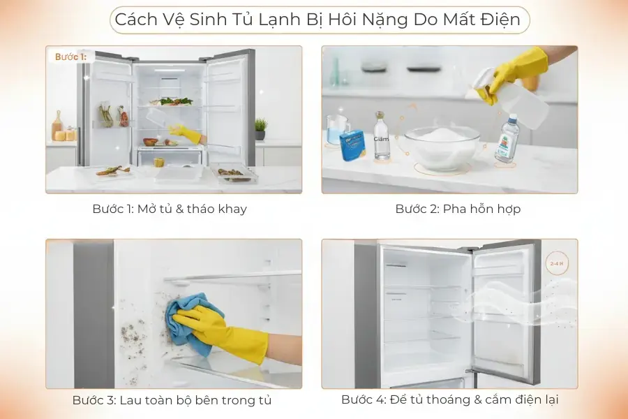 Mẹo vệ sinh tủ mốc nặng do mất điện trong thời gian dìa cùng bTaskee.