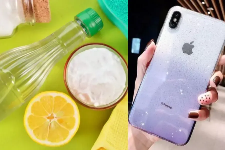 Bôi hỗn hợp baking soda với chanh lên ốp lưng và để qua đêm để làm sạch ốp.
