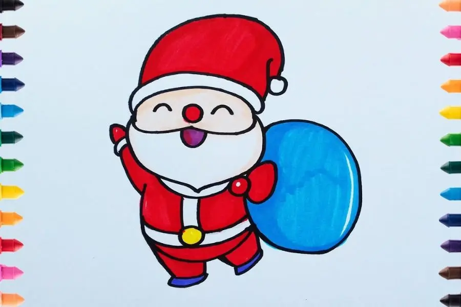 Ông già Noel vác theo túi quà.