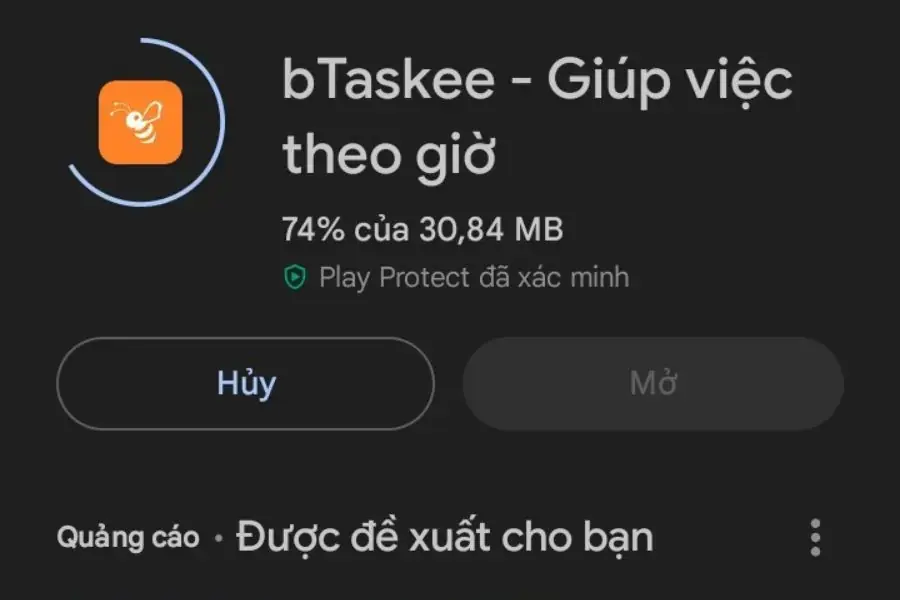 Cài đặt ứng dụng bTaskee.