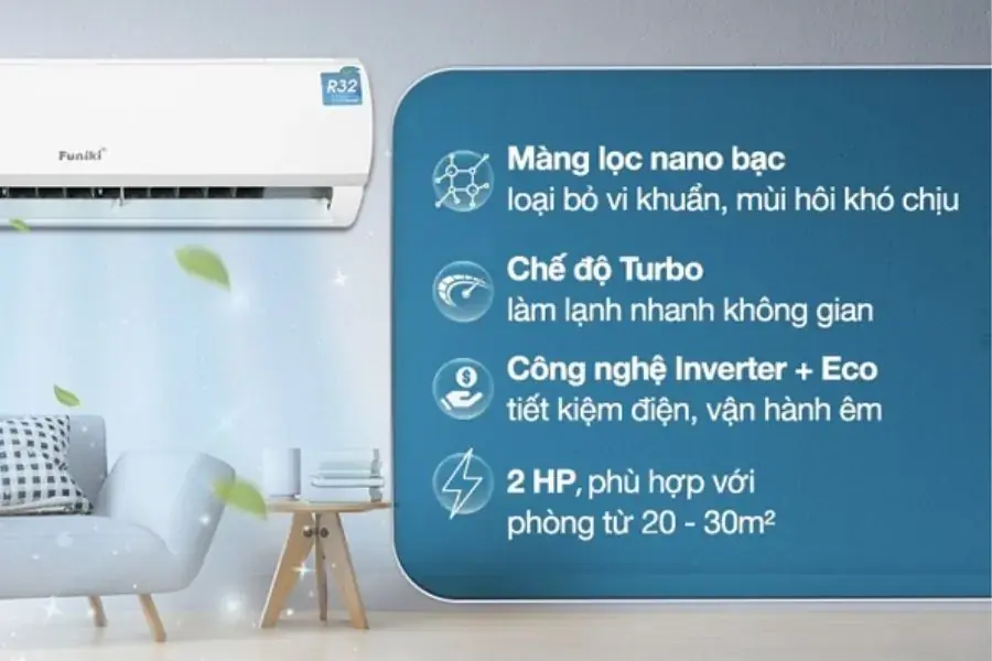 Máy lạnh Funiki trang bị lưới lọc Nano bạc