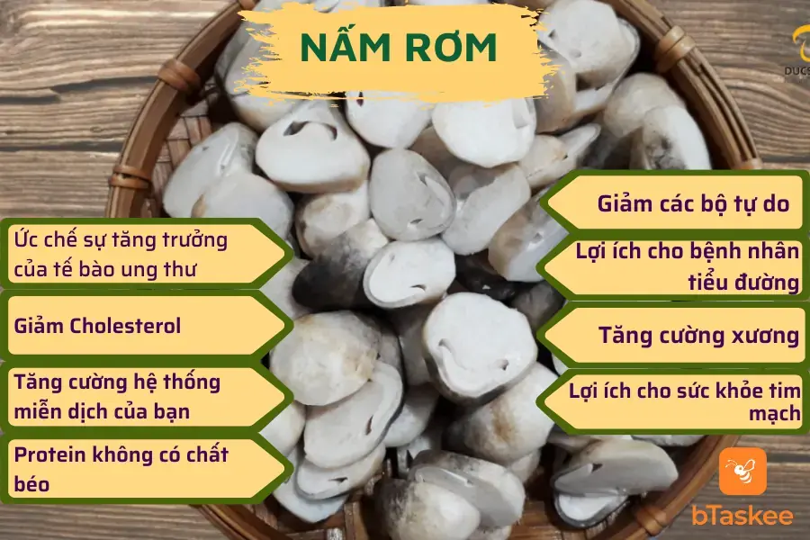 Các lợi ích sức khỏe của nấm rơm