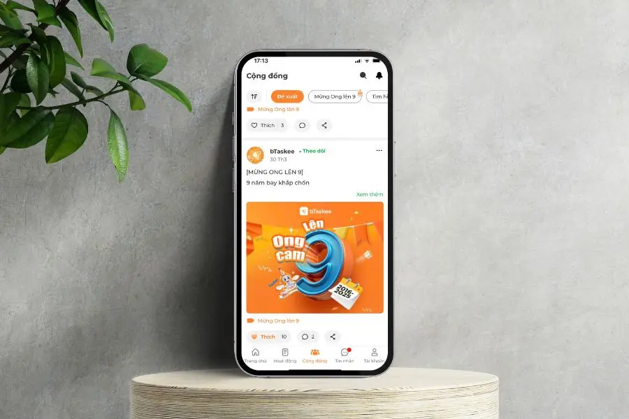 Tính năng cộng đồng vừa được bổ sung trên ứng dụng bTaskee.