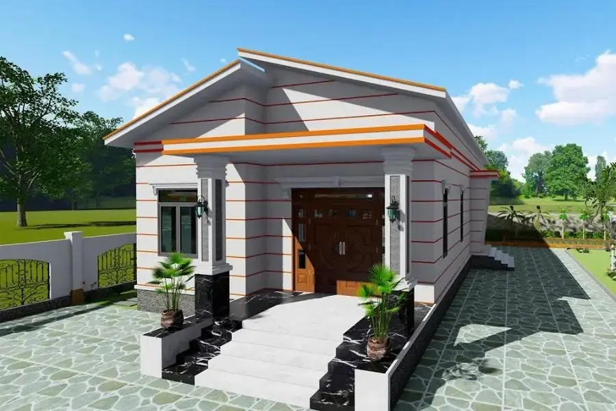 Độ chênh lệch giữa 2 phần mái khác nhau nên tạo được hiệu ứng lệch tầng lạ mắt