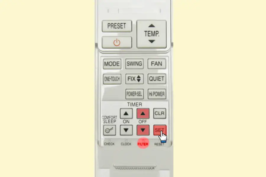 Bấm nút Timer OFF để hẹn giờ tắt điều hòa Toshiba