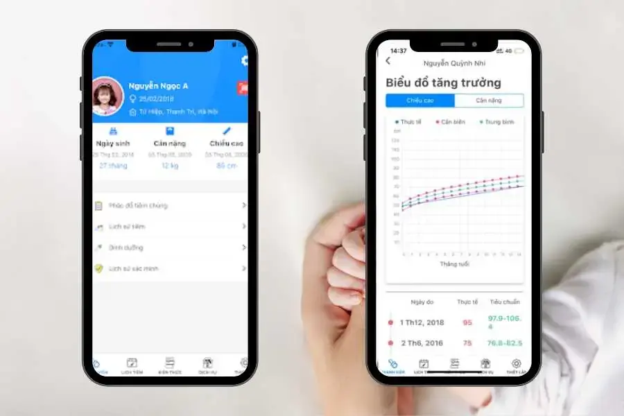 App sổ tiêm chủng gia đình.