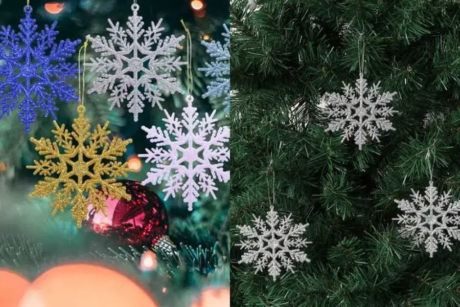 Decor cây thông Noel với bông tuyết là cách tuyệt vời để mang đến không khí Noel.