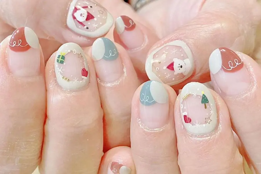 Mẫu nail Noel dễ thương, cute.