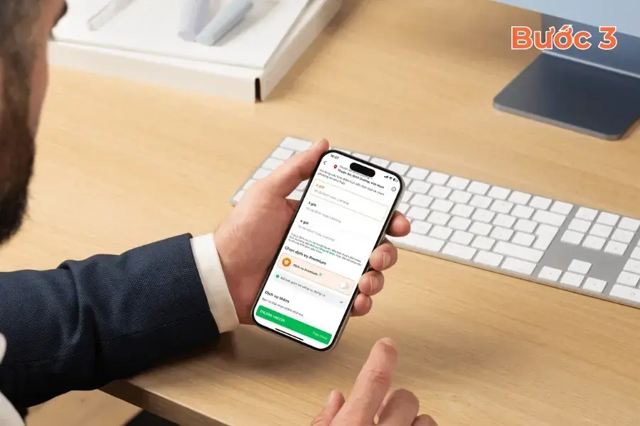 Chọn thời lượng làm việc và tiện ích bổ sung.