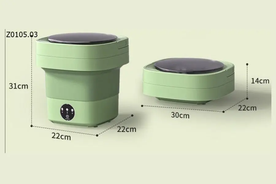 Máy giặt mini gấp gọn tiết kiệm diện tích.