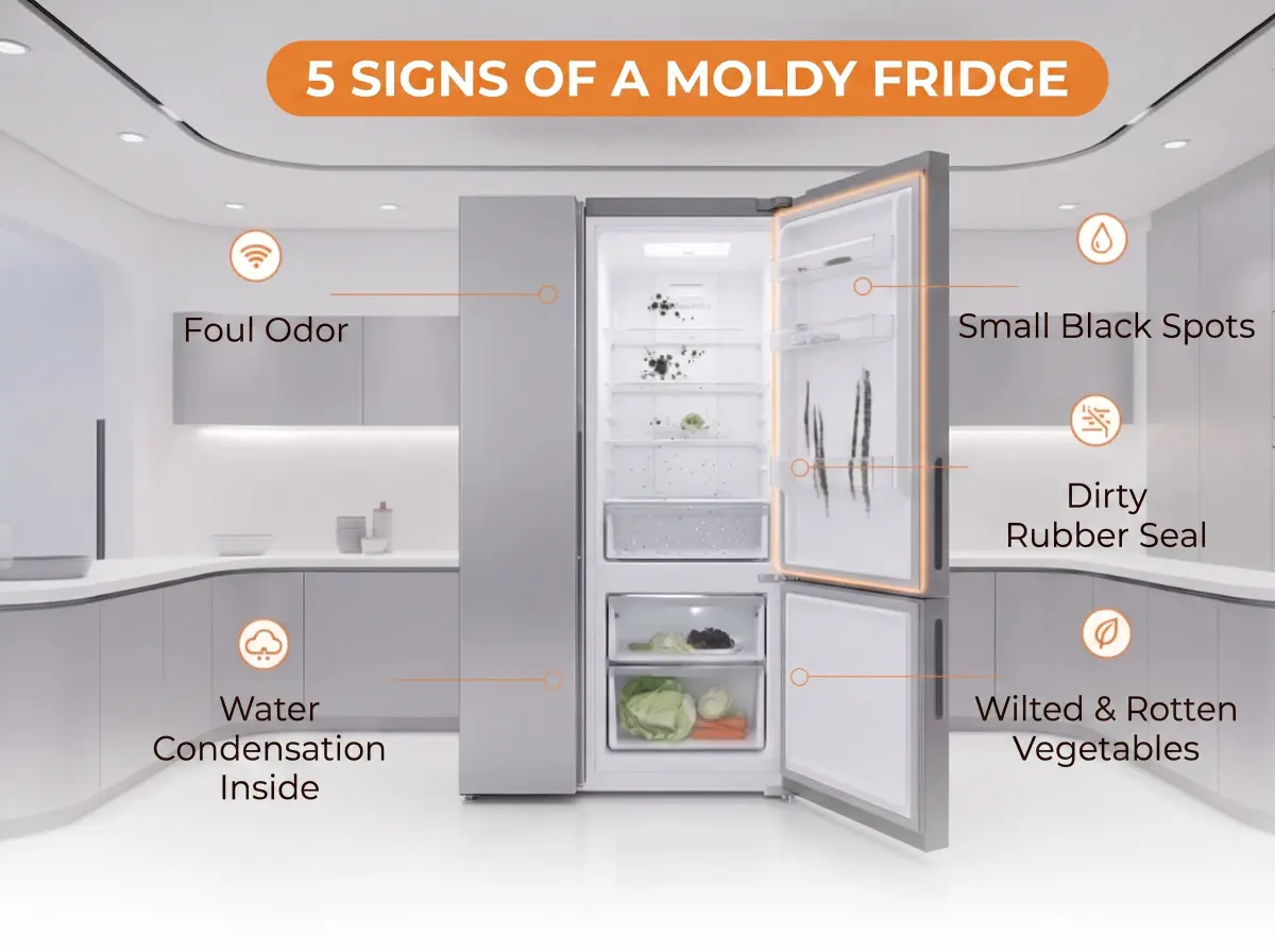 5 common signs of mold in a fridge