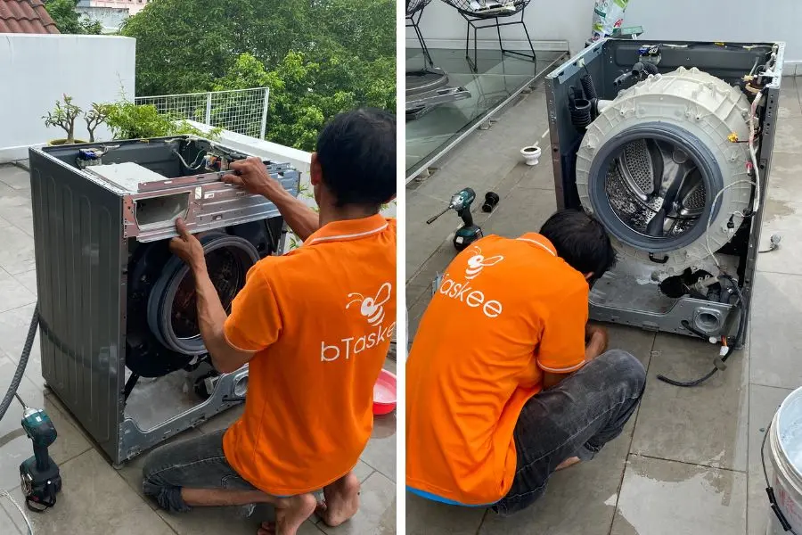 Tháo mọi thứ bên ngoài cho đến khi lồng máy được lộ ra và đảm bảo không bị vướng khi nhấc ra ngoài.