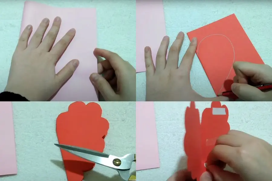 Gấp đôi tờ giấy A4 để tạo dáng hình chữ nhật cho thiệp.