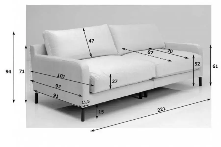 Chiều cao ghế sofa phù hợp với người Việt Nam giao động từ 76cm đến 91cm