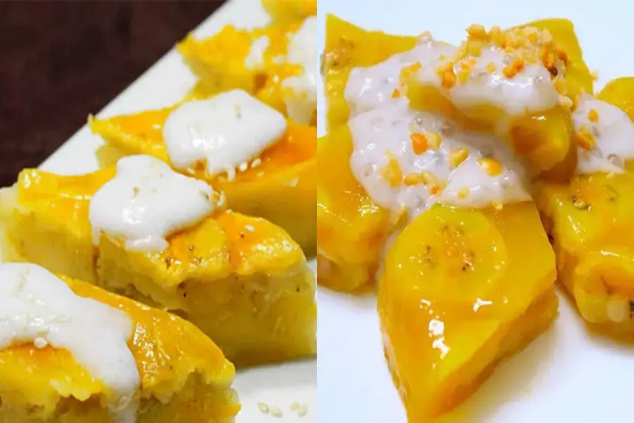 Bánh chuối hấp vàng ươm hoàn chỉnh