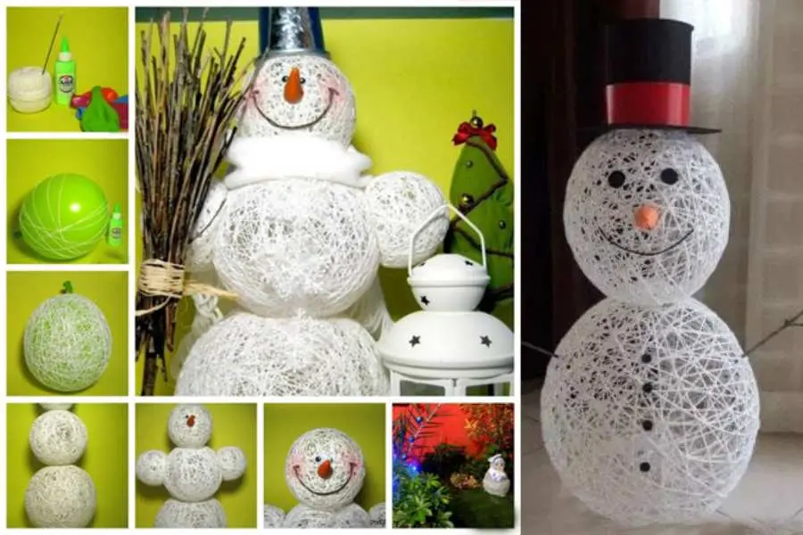 Hướng dẫn làm người tuyết bằng len và bóng bay chỉ với các bước đơn giản.
