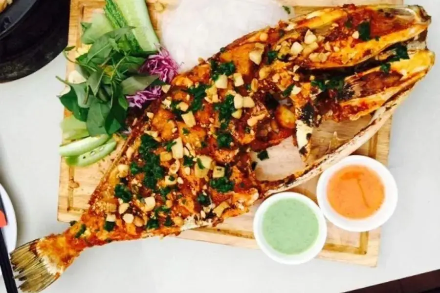 Cá bò nướng mỡ hành thơm béo ngất ngây