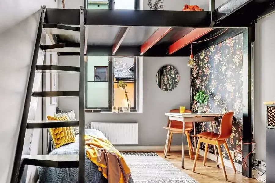 Bài trí phòng trọ 20m2 có gác lửng tiện nghi, hài hòa