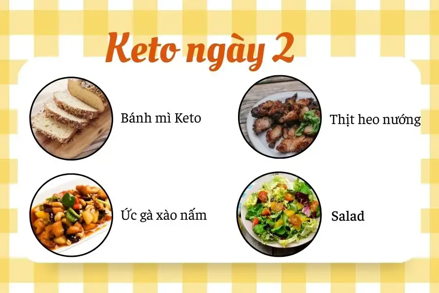 Gợi ý thực đơn giảm cân Keto ngày 2