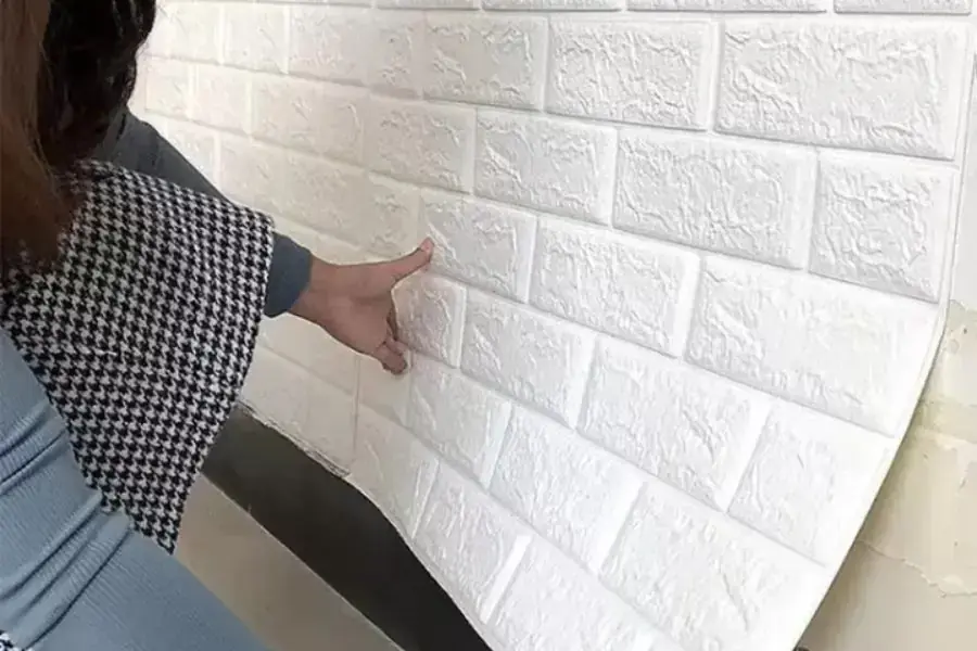 Cách dán xốp dán tường so le