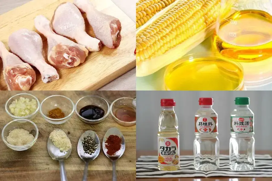 Đùi gà kèm các nguyên liệu Hàn Quốc