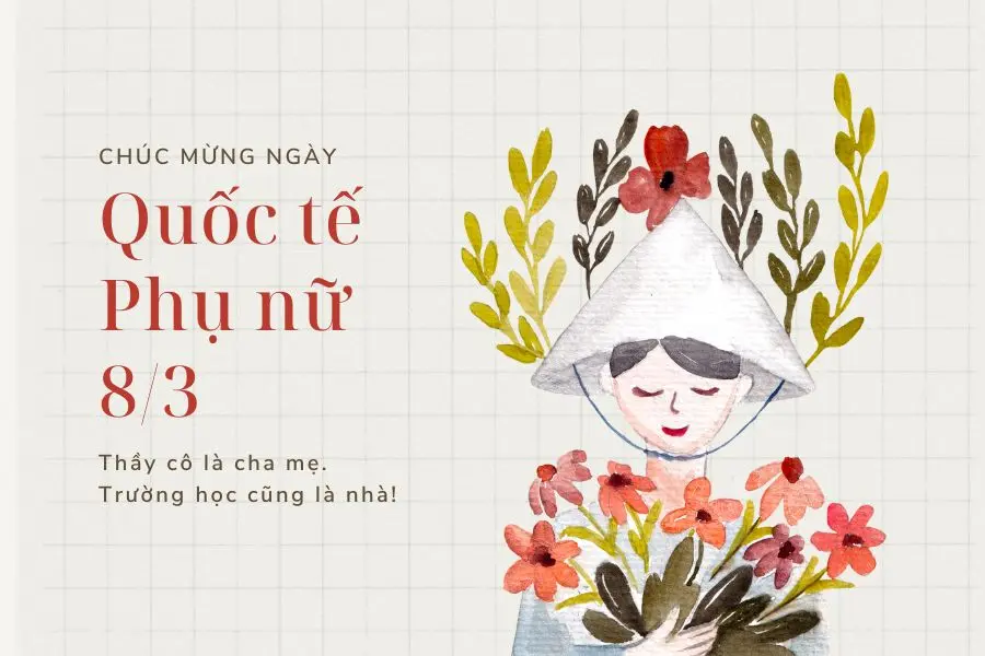 Mẫu thiệp 8/3 tặng cô giáo cực đẹp tạo ra từ canva số 3.