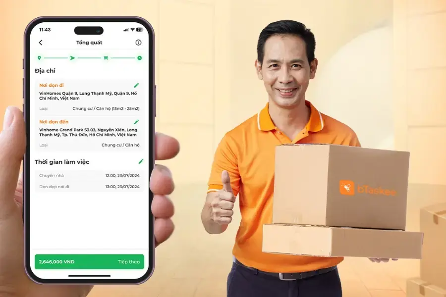 Khách hàng dễ dàng đặt dịch vụ chuyển nhà ở mọi lúc, mọi nơi.
