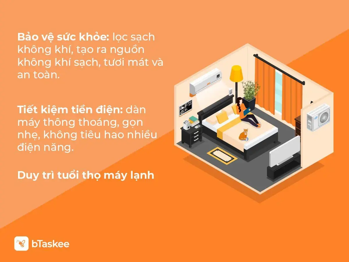 Vệ sinh máy lạnh định kỳ mang lại nhiều lợi ích cho thiết bị và sức khỏe gia đình