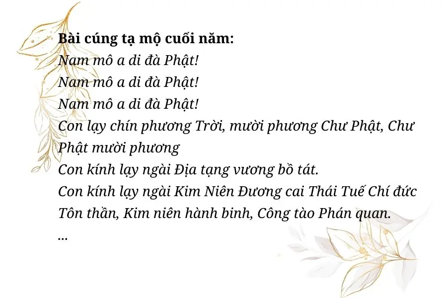 Bài cúng tạ mộ khi đi chạp mả.
