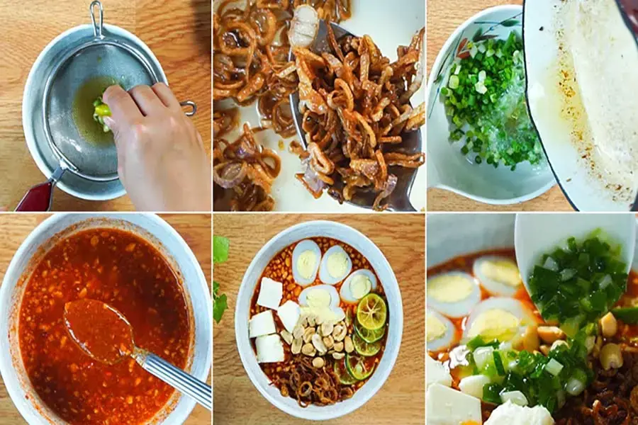 Pha chế nước sốt làm bánh tráng trộn