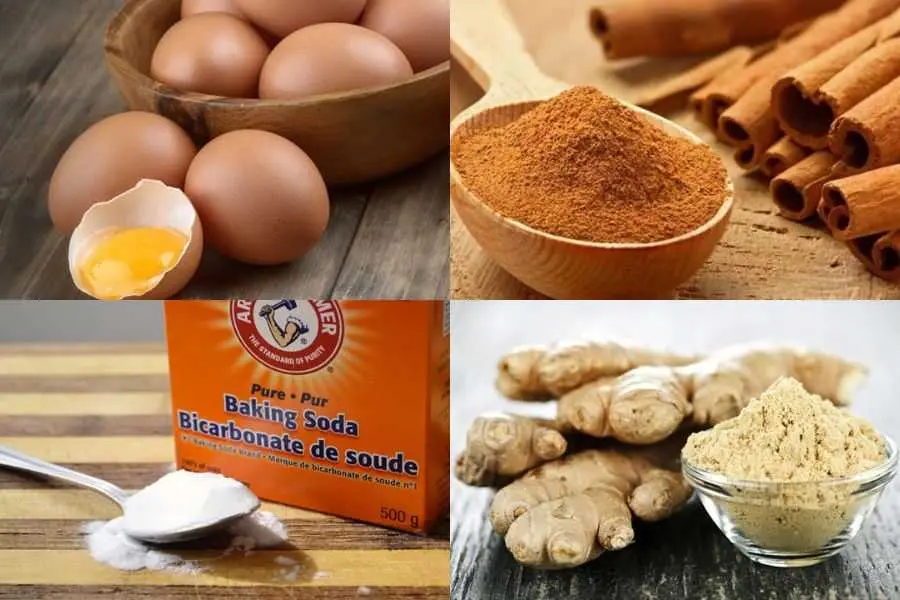 Nguyên liệu làm bánh quy gừng Noel hình ngôi nhà.