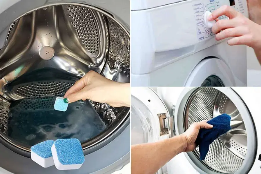 Vệ sinh máy giặt Panasonic cửa ngang từ trong ra ngoài