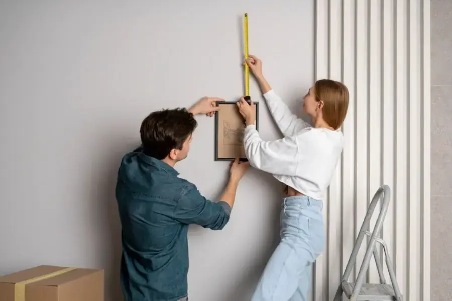 Đo vị trí và kích thước khoảng trống để khoét tường.