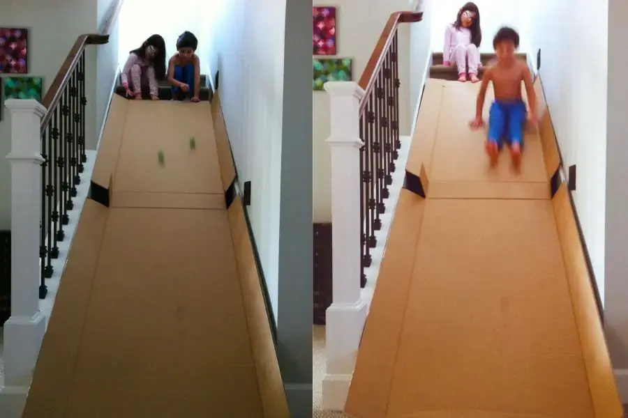Tái chế thùng carton làm cầu trượt siêu đơn giản